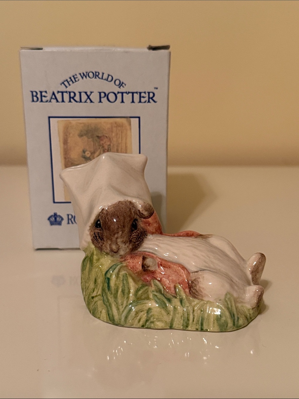 Beatrix Potter “Benjamin wakes up” Brown and White Peter Rabbit Figurine